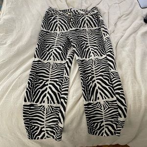 House of Sunny High waist zebra straight leg pants